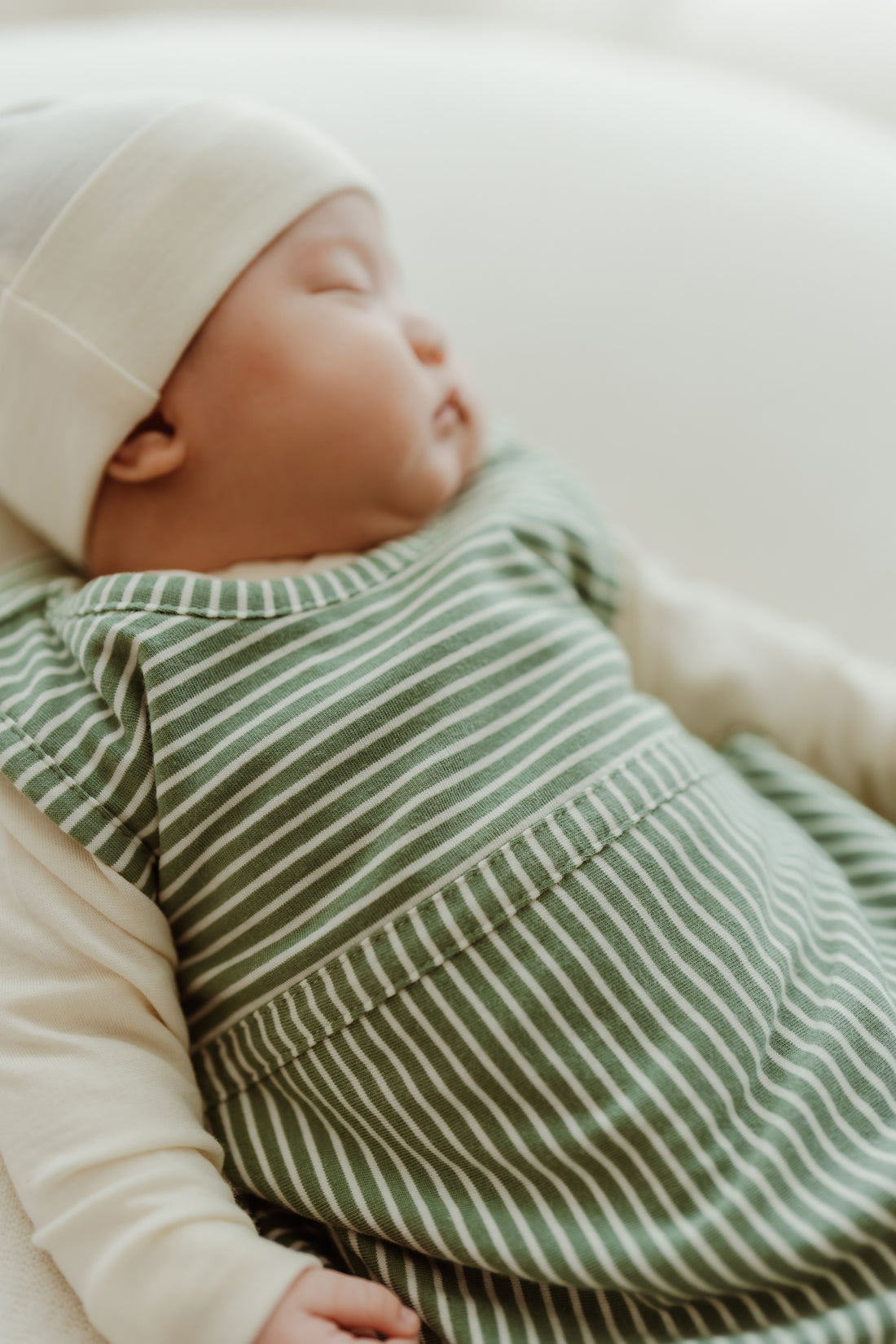 Merino Kids Go Go Bag - All Seasons - Olive Stripe Childrens Sleeping Bag from Jamie Kay Australia