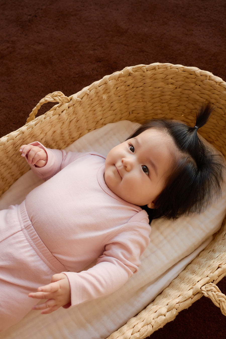 Merino Long Sleeve Envelope Bodysuit - Cloud Pink Childrens Bodysuit from Jamie Kay Australia