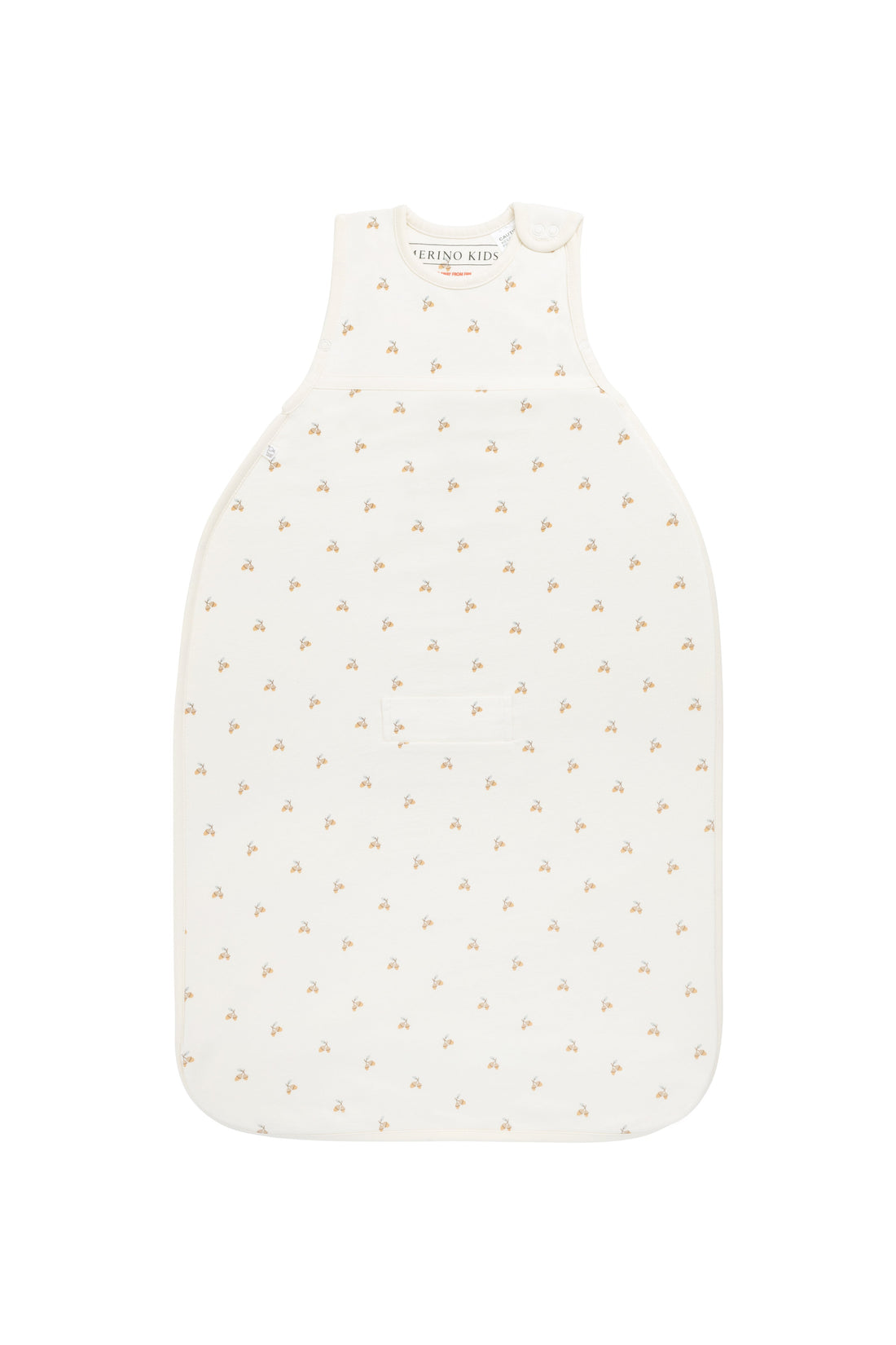Merino Kids Go Go Bag All Seasons - Woodland Acorns White Childrens Sleeping Bag from Jamie Kay Australia