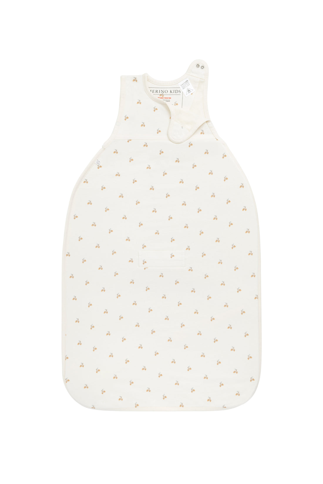 Merino Kids Go Go Bag All Seasons - Woodland Acorns White Childrens Sleeping Bag from Jamie Kay Australia