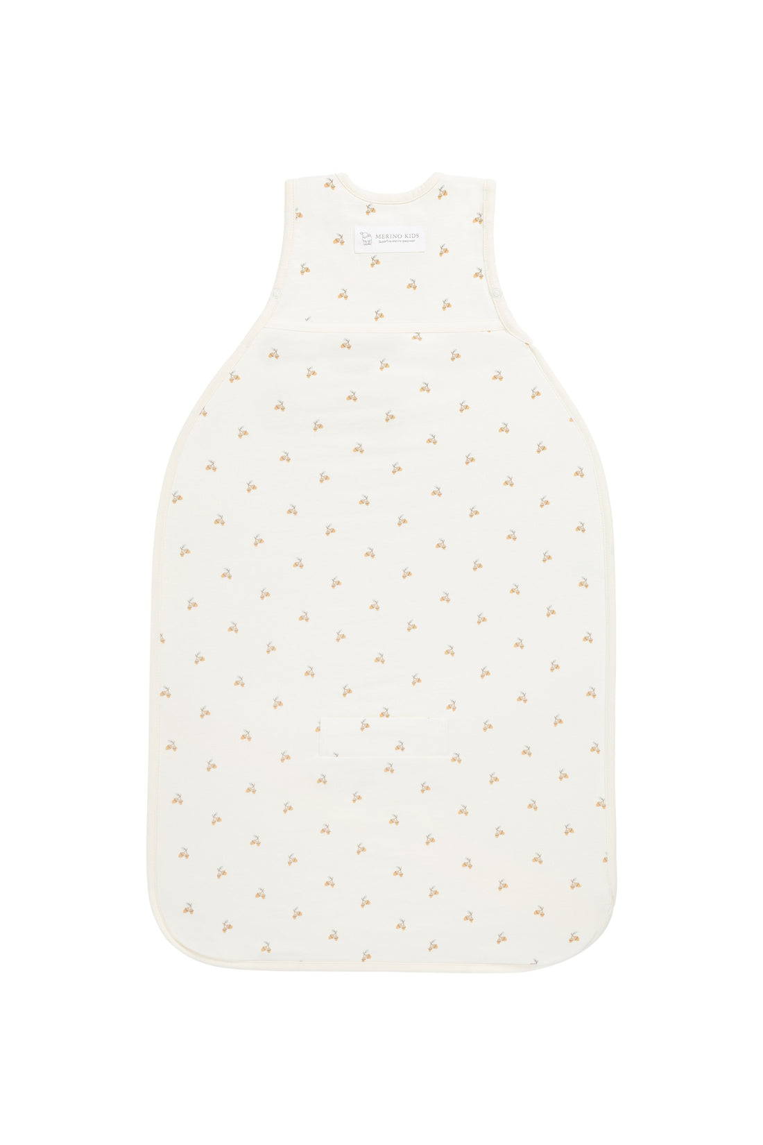 Merino Kids Go Go Bag All Seasons - Woodland Acorns White Childrens Sleeping Bag from Jamie Kay Australia