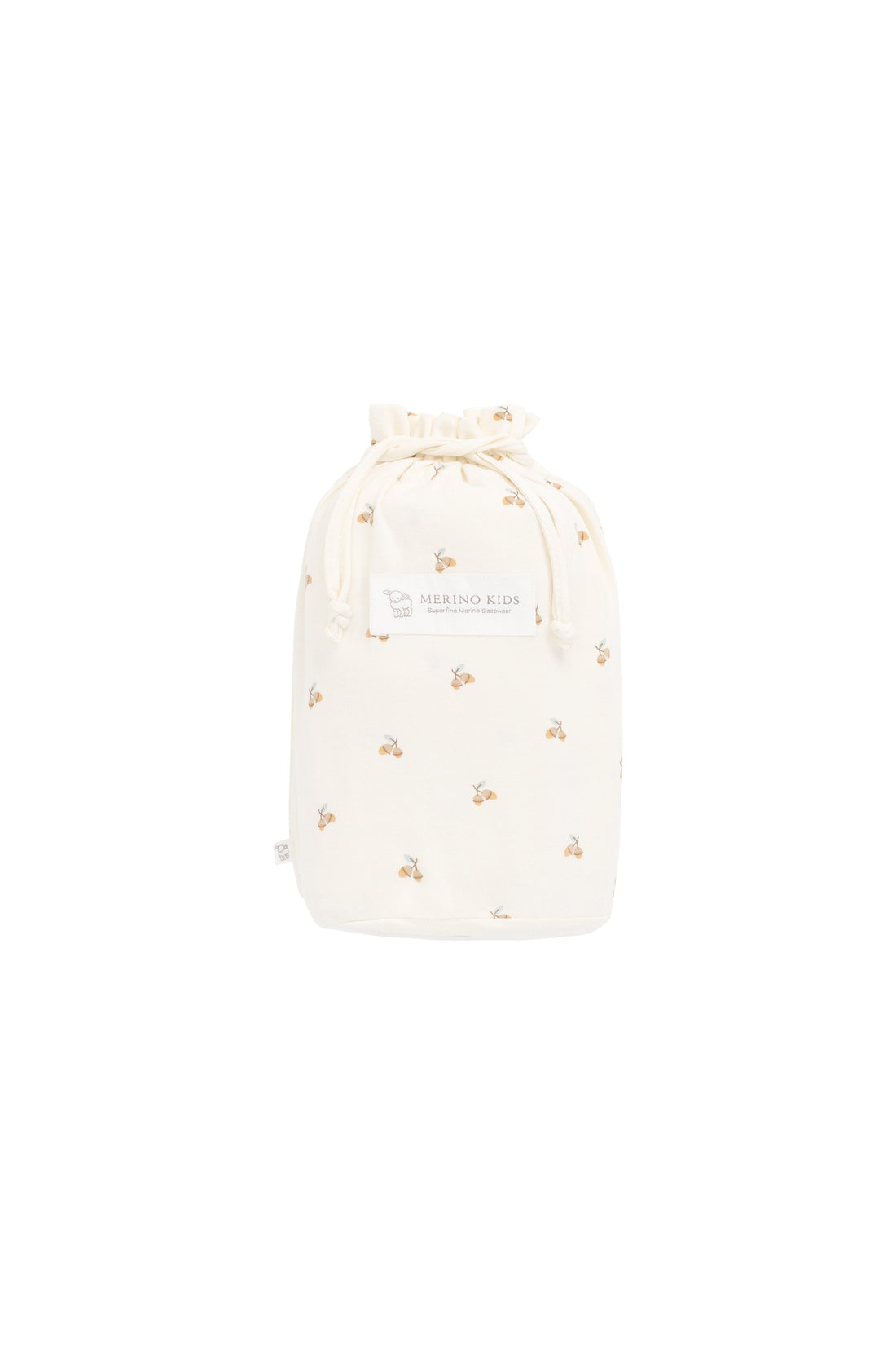 Merino Kids Go Go Bag All Seasons - Woodland Acorns White Childrens Sleeping Bag from Jamie Kay Australia
