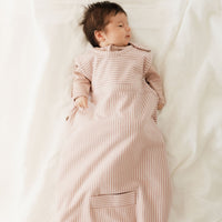 Merino Kids Go Go Bag - All Seasons - Misty Rose Stripe Childrens Sleeping Bag from Jamie Kay Australia