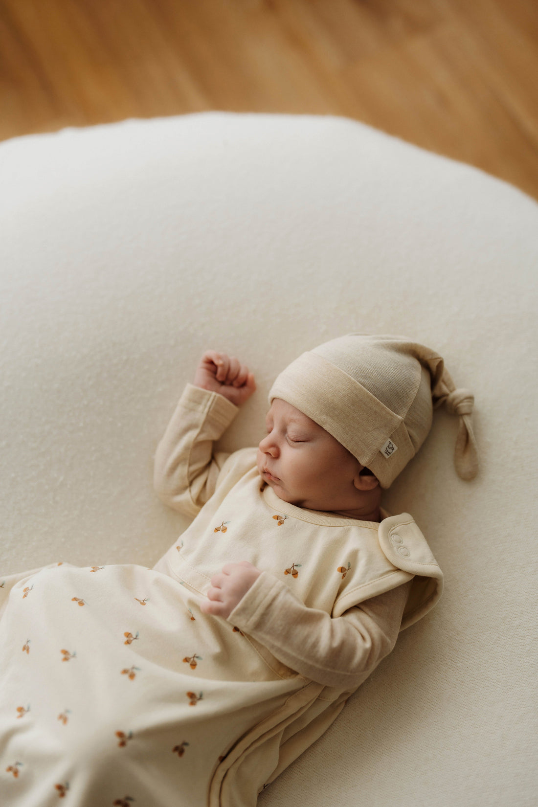 Merino Kids Go Go Bag All Seasons - Woodland Acorns White Childrens Sleeping Bag from Jamie Kay Australia