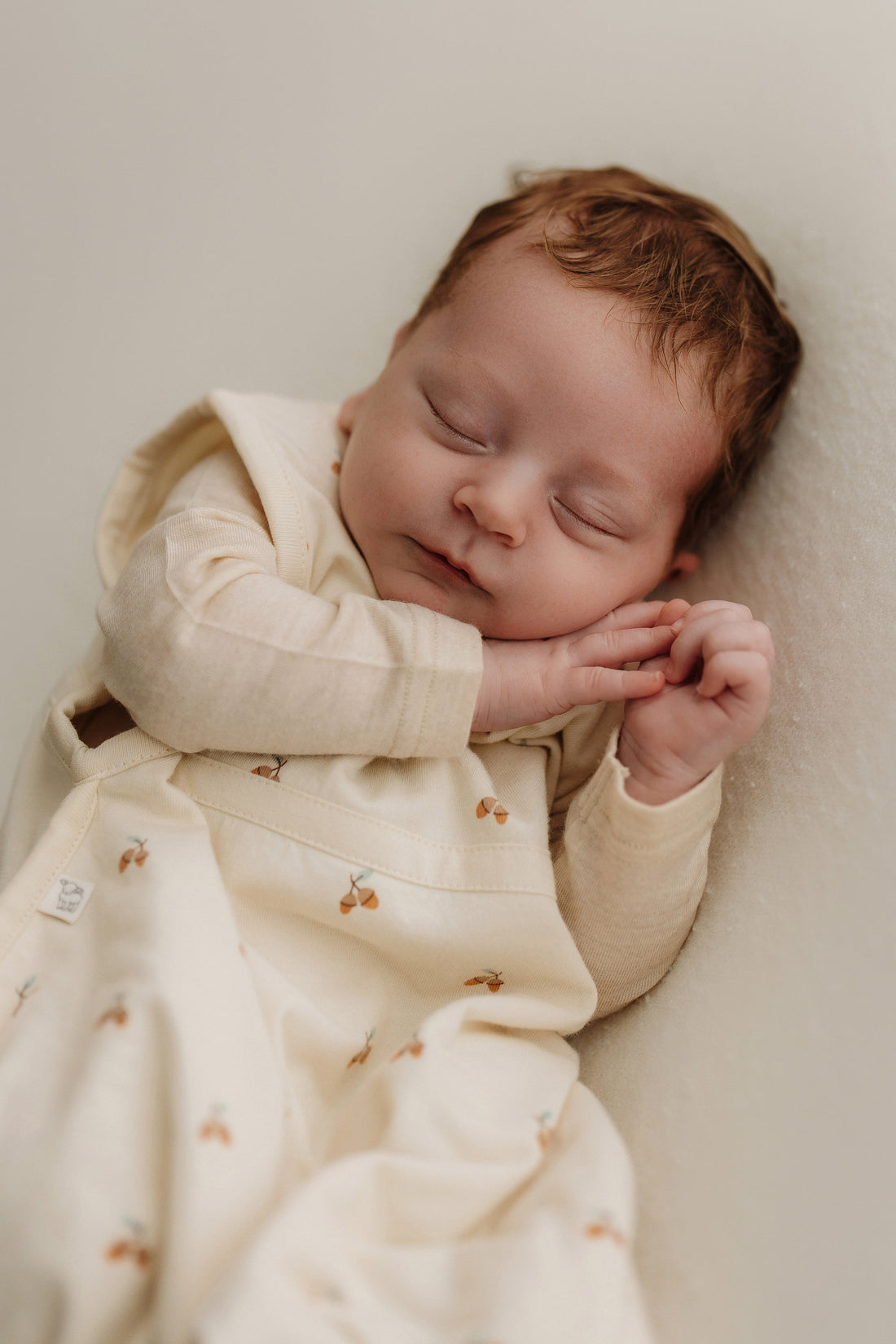 Merino Kids Go Go Bag All Seasons - Woodland Acorns White Childrens Sleeping Bag from Jamie Kay Australia