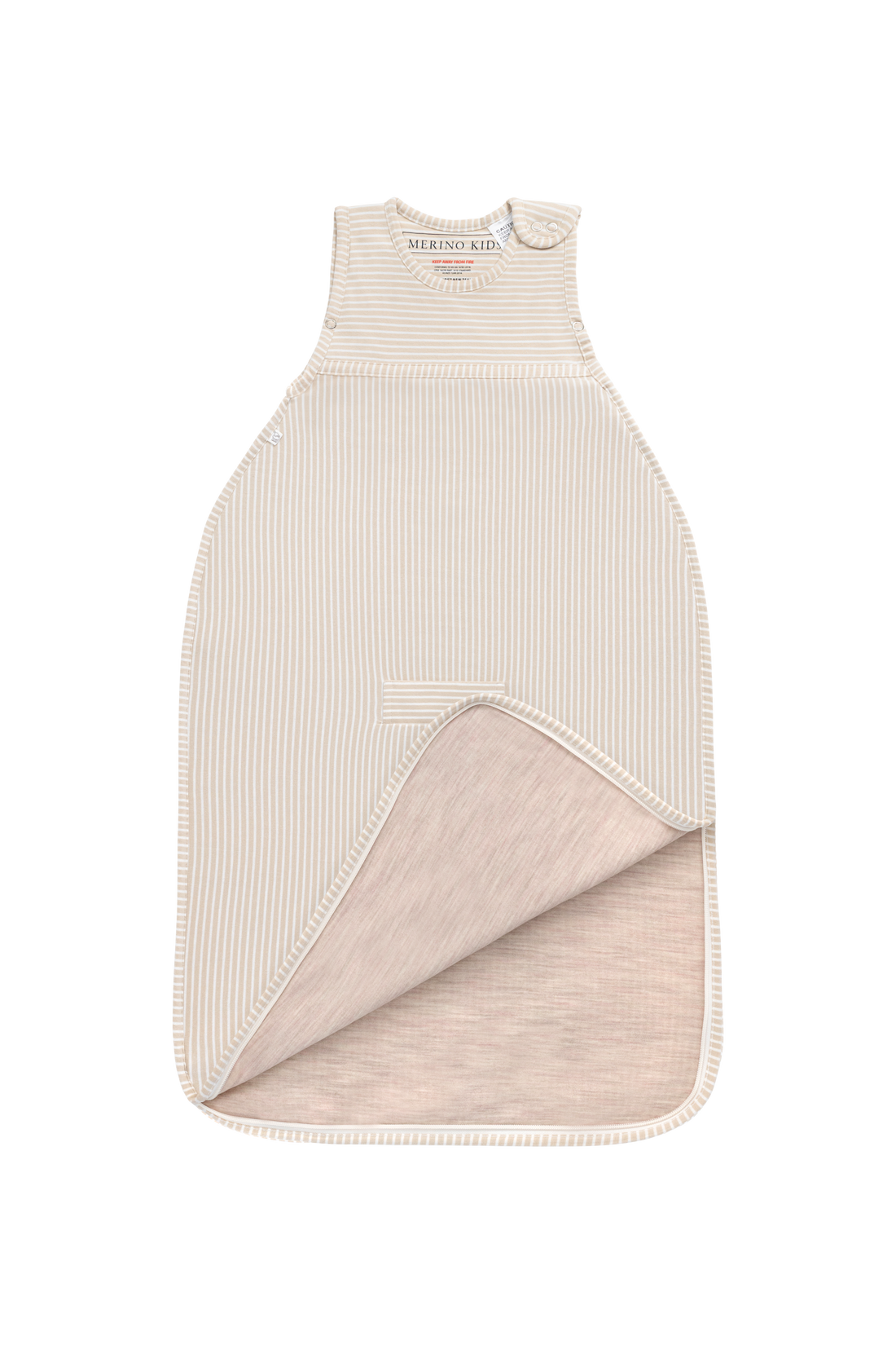 Merino Kids Go Go Bag All Season Merino - Sandstone Stripe Childrens Sleeping Bag from Jamie Kay Australia
