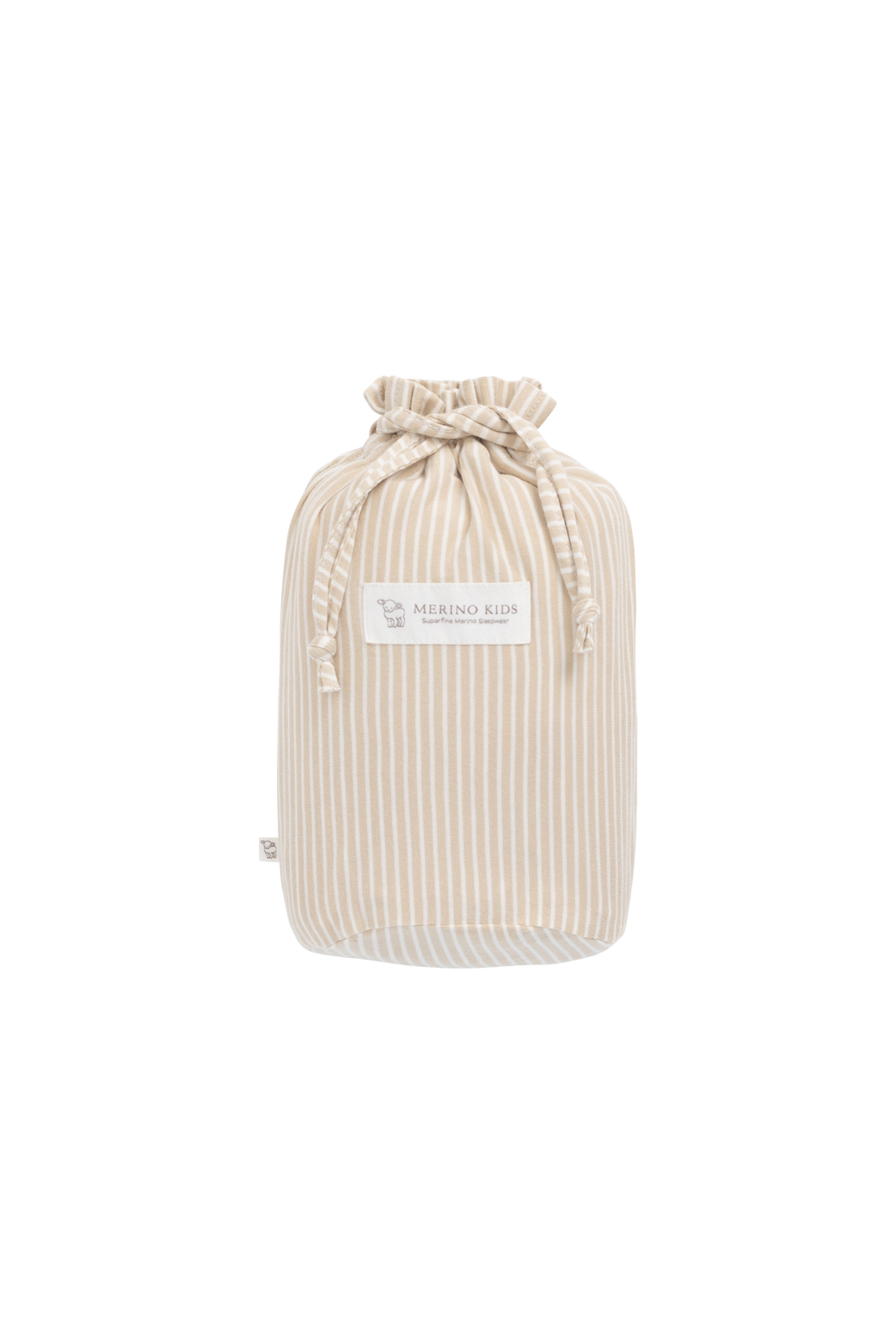 Merino Kids Go Go Bag All Season Merino - Sandstone Stripe Childrens Sleeping Bag from Jamie Kay Australia