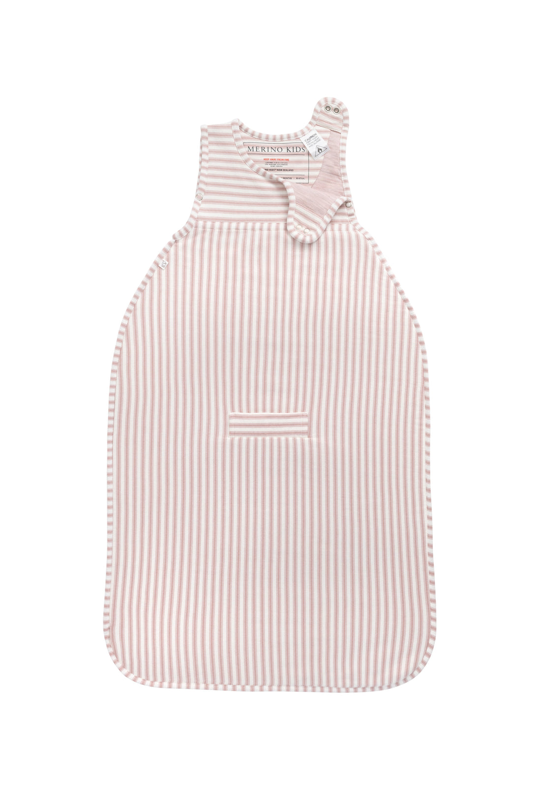 Merino Kids Go Go Bag - Duvet - Variegated Stripe Mauve Childrens Sleeping Bag from Jamie Kay Australia