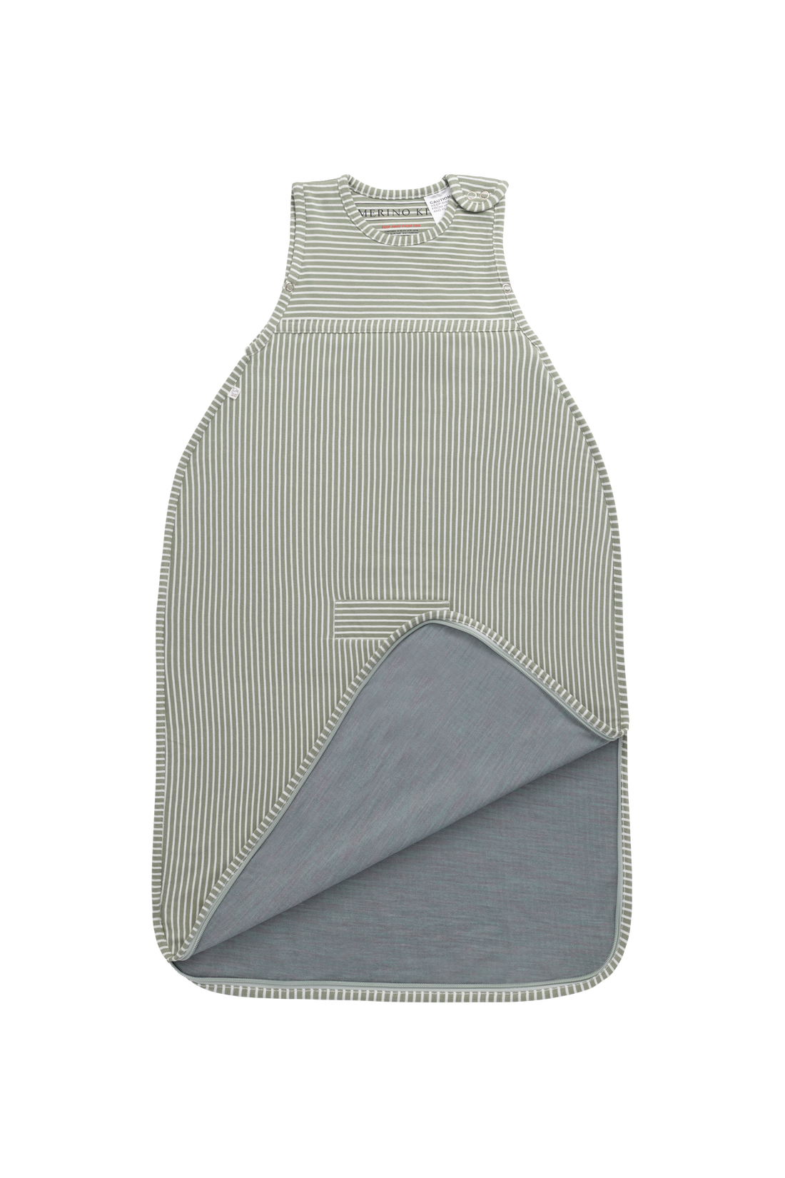 Merino Kids Go Go Bag - All Seasons - Olive Stripe Childrens Sleeping Bag from Jamie Kay Australia