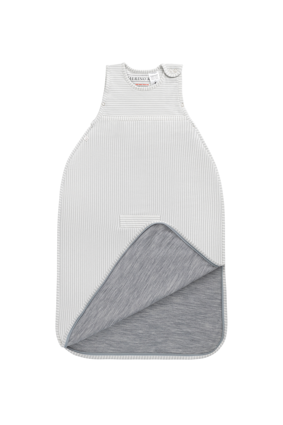 Merino Kids Go Go Bag - All Seasons - Turtle Dove Stripe Childrens Sleeping Bag from Jamie Kay Australia