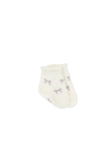 Mirabel Sock - Ballet Bow Egret Childrens Sock from Jamie Kay Australia