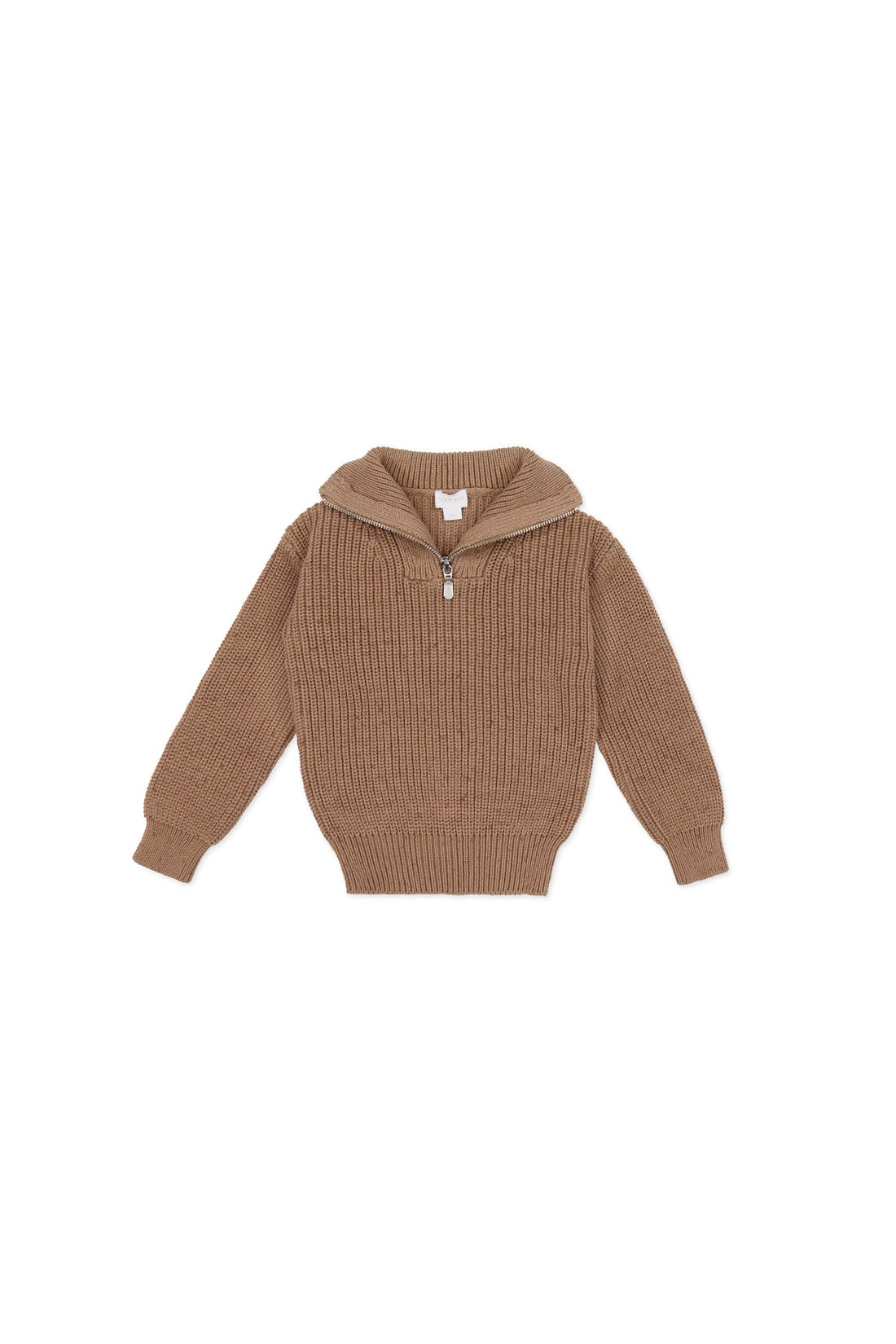 Nicholas Half Zip Jumper - Tiger Fleck Childrens Jumper from Jamie Kay Australia