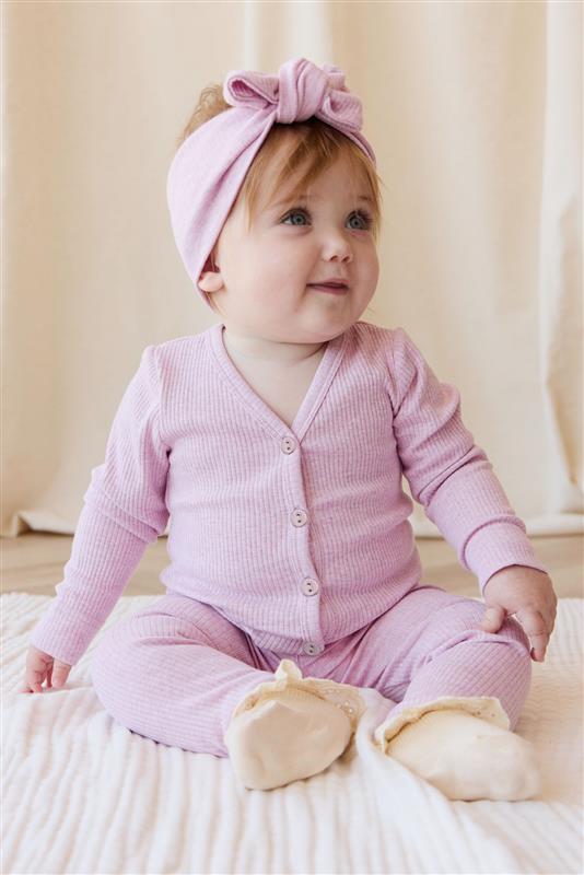 Organic Cotton Modal Cardigan - Orchid Marle Childrens Cardigan from Jamie Kay Australia