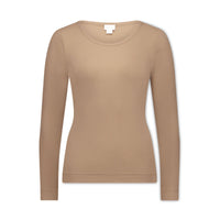 Organic Cotton Modal Womens Long Sleeve Top - Latte Childrens Womens Top from Jamie Kay Australia