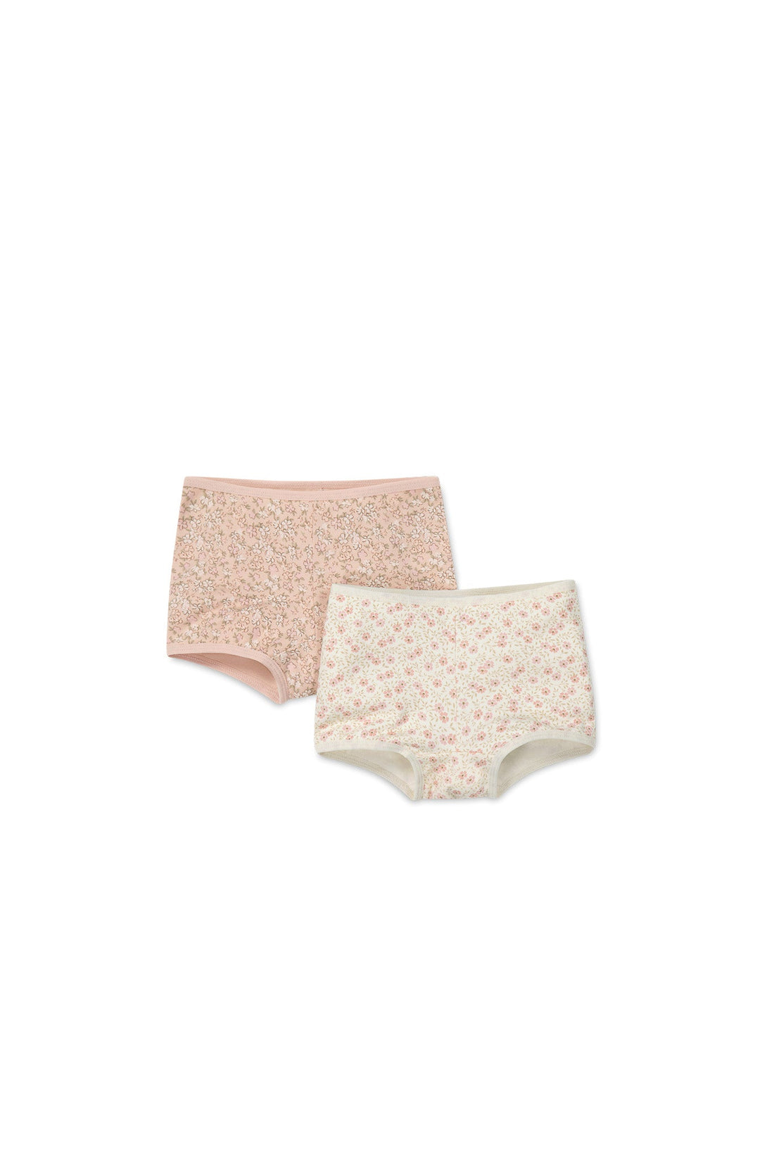 Organic Cotton 2PK Girls Shortie - Amber Rose/Emmy Egret Childrens Underwear from Jamie Kay Australia