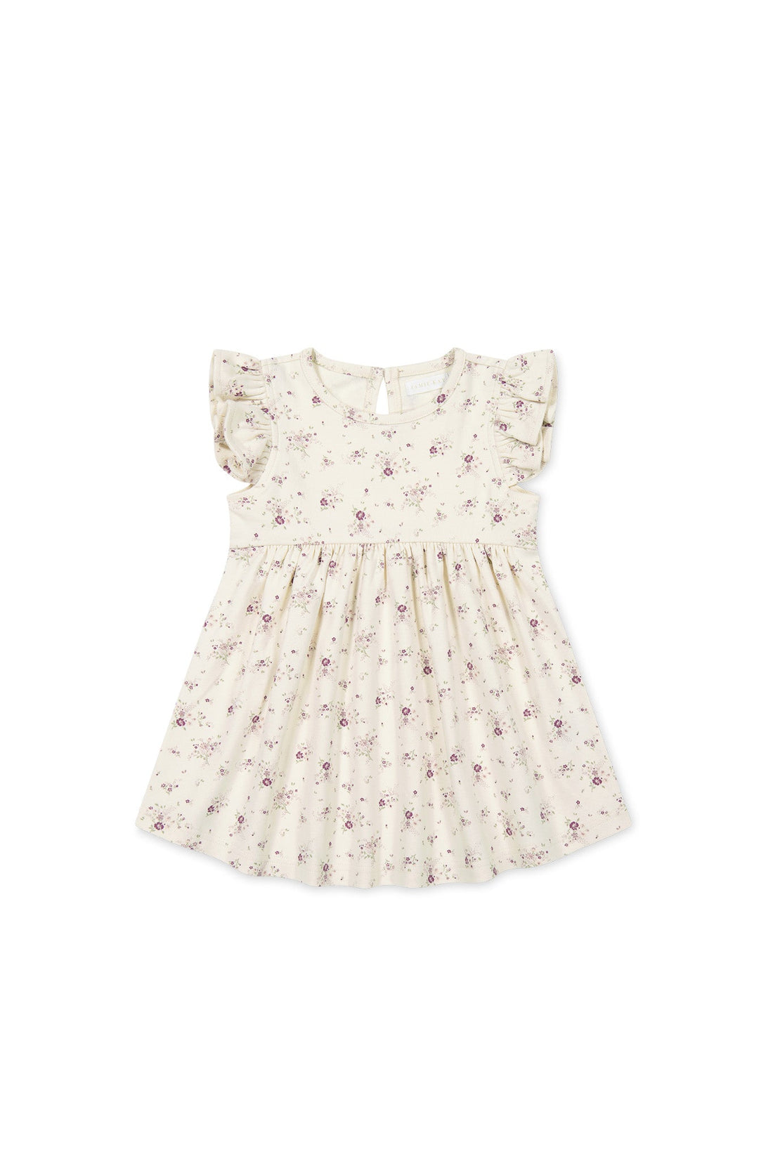 Organic Cotton Ada Dress - Sweet William Floral Natural Childrens Dress from Jamie Kay Australia