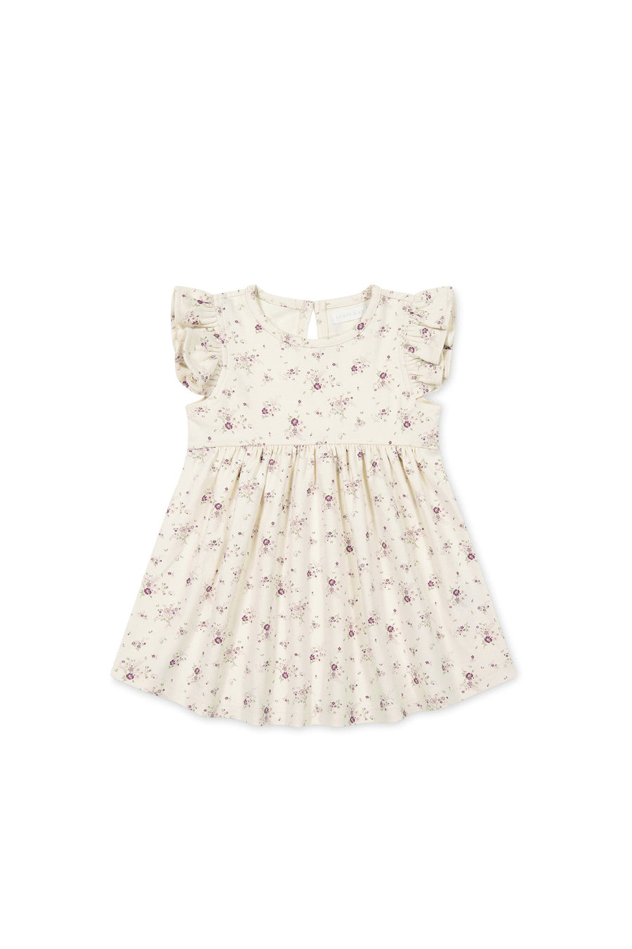 Organic Cotton Ada Dress - Sweet William Floral Natural Childrens Dress from Jamie Kay Australia