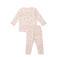 Organic Cotton Atlas Long Sleeve Pyjama Set - Berry Cream Adaline Berries Childrens Pyjama from Jamie Kay Australia