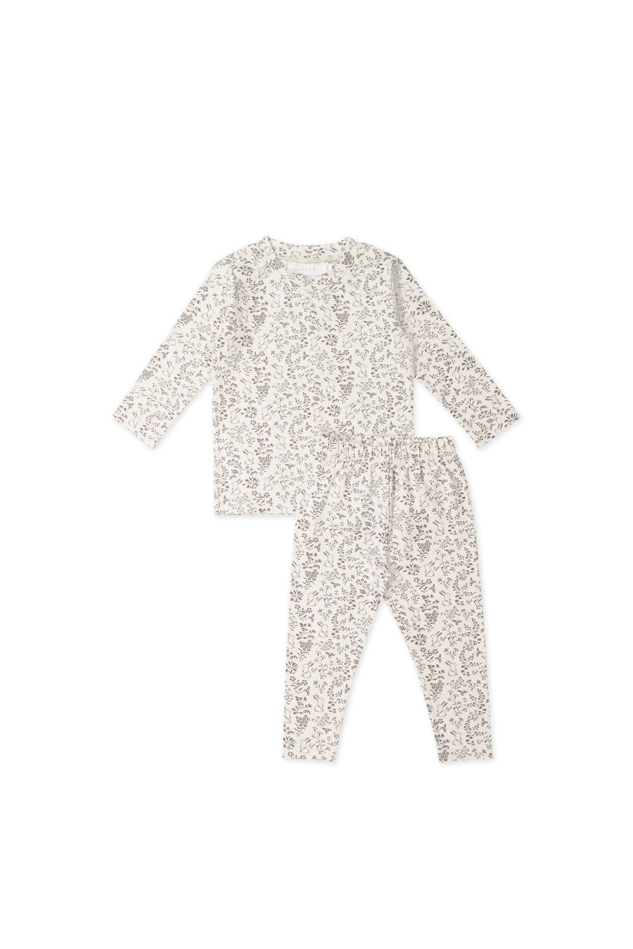 Organic Cotton Avis Long Sleeve Pyjama Set - Garden Bunnies Tofu Childrens Pyjama from Jamie Kay Australia