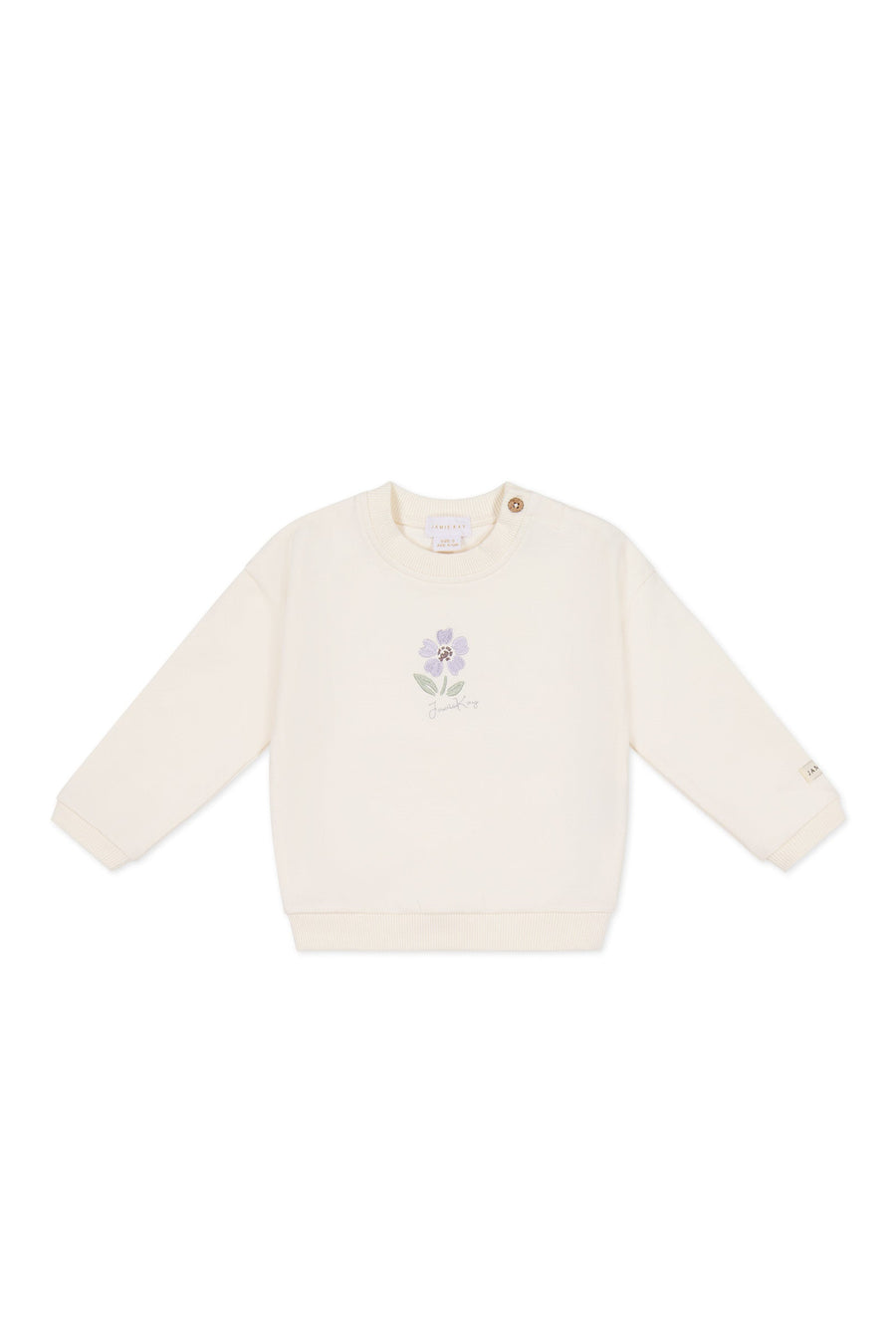 Organic Cotton Bobbie Sweatshirt - Parchment Lola Childrens Top from Jamie Kay Australia