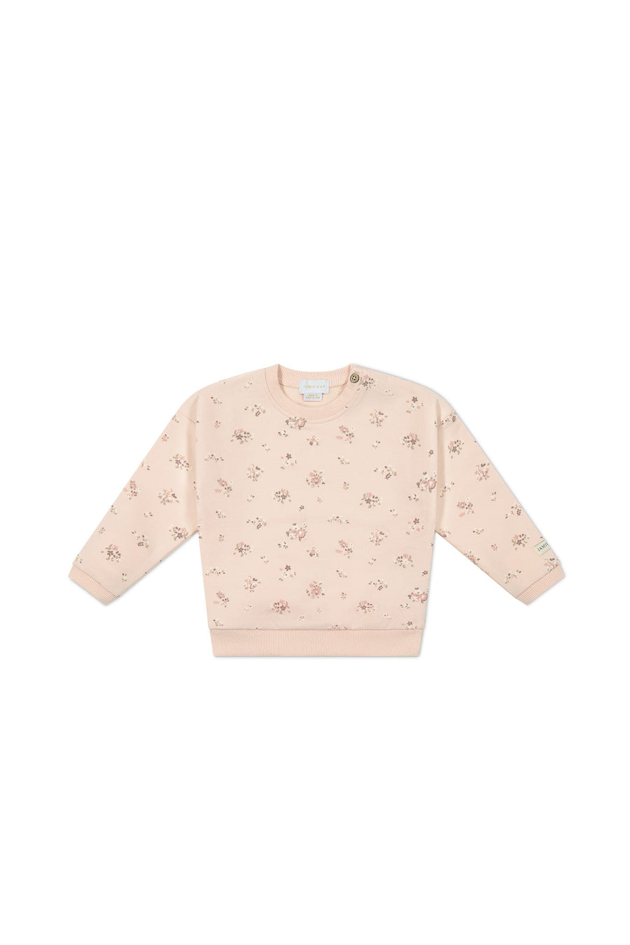 Organic Cotton Bobbie Sweatshirt - Petite Fleur Soft Peony Childrens Top from Jamie Kay Australia