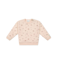 Organic Cotton Bobbie Sweatshirt - Petite Fleur Soft Peony Childrens Top from Jamie Kay Australia