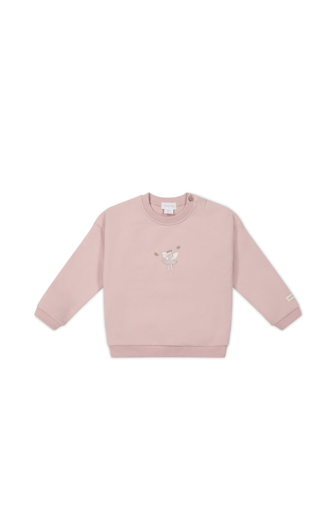 Organic Cotton Bobbie Sweatshirt - Shell Pink Fairy Childrens Top from Jamie Kay Australia