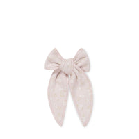 Organic Cotton Bow - Addie Lilac Childrens Hair Bow from Jamie Kay Australia