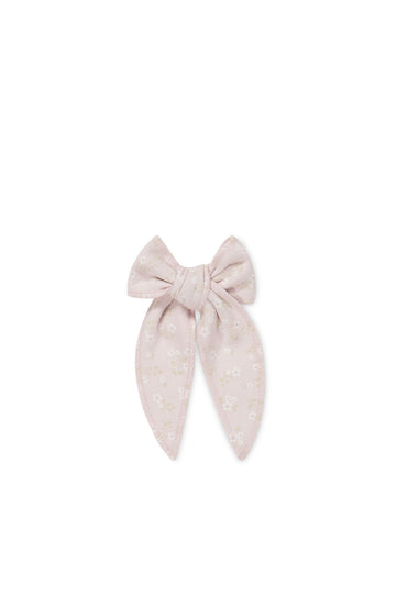 Organic Cotton Bow - Addie Lilac Childrens Hair Bow from Jamie Kay Australia