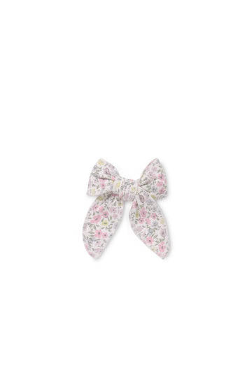 Organic Cotton Bow - Fifi Mini Slightly Pink Childrens Hair Bow from Jamie Kay Australia