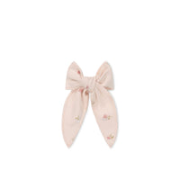 Organic Cotton Bow - Meredith Morganite Childrens Hair Bow from Jamie Kay Australia