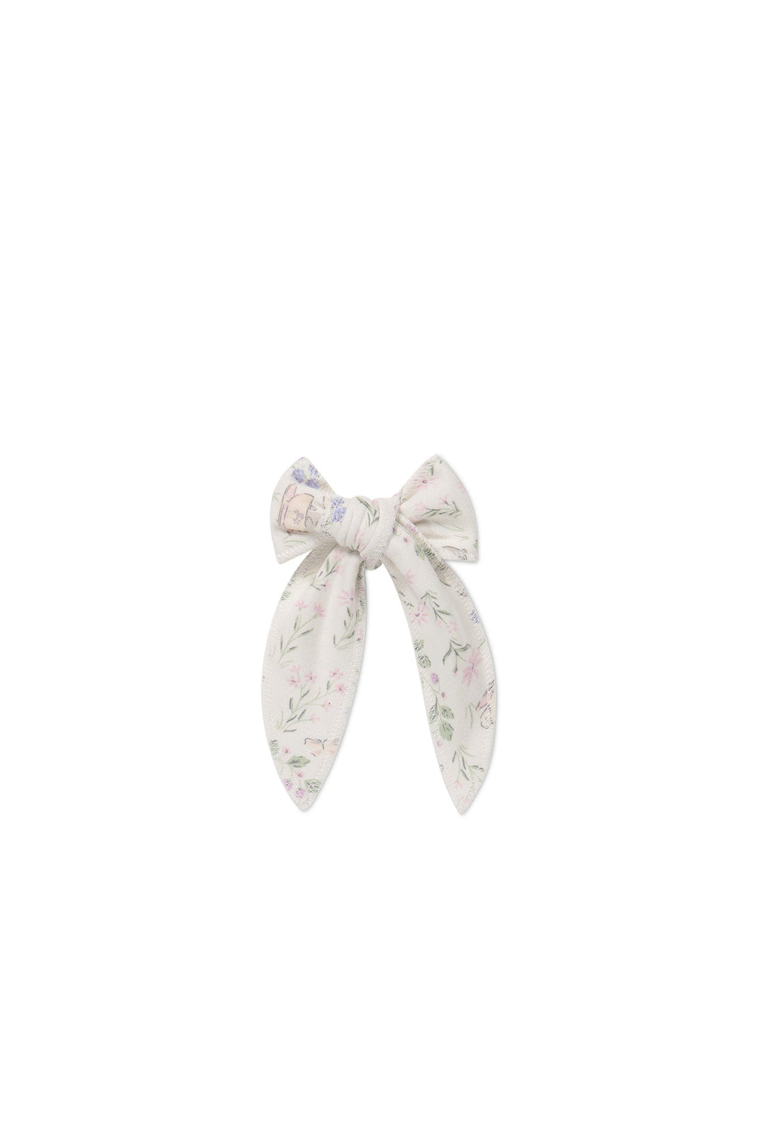 Organic Cotton Bow - Moons Garden Lavender Childrens Hair Bow from Jamie Kay Australia