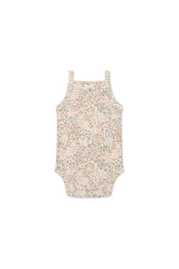 Organic Cotton Bridget Singlet Bodysuit - April Glacier Childrens Bodysuit from Jamie Kay Australia