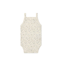 Organic Cotton Bridget Singlet Bodysuit - Dainty Egret Blues Childrens Bodysuit from Jamie Kay Australia