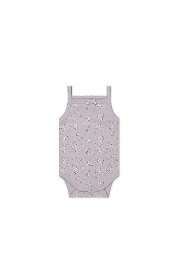 Organic Cotton Bridget Singlet Bodysuit - Lulu Bloom Iris Childrens Bodysuit from Jamie Kay Australia