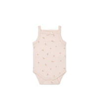 Organic Cotton Bridget Singlet Bodysuit - Meredith Morganite Childrens Bodysuit from Jamie Kay Australia