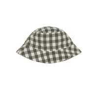 Organic Cotton Bucket Hat - Gingham Grape Leaf Childrens Hat from Jamie Kay Australia