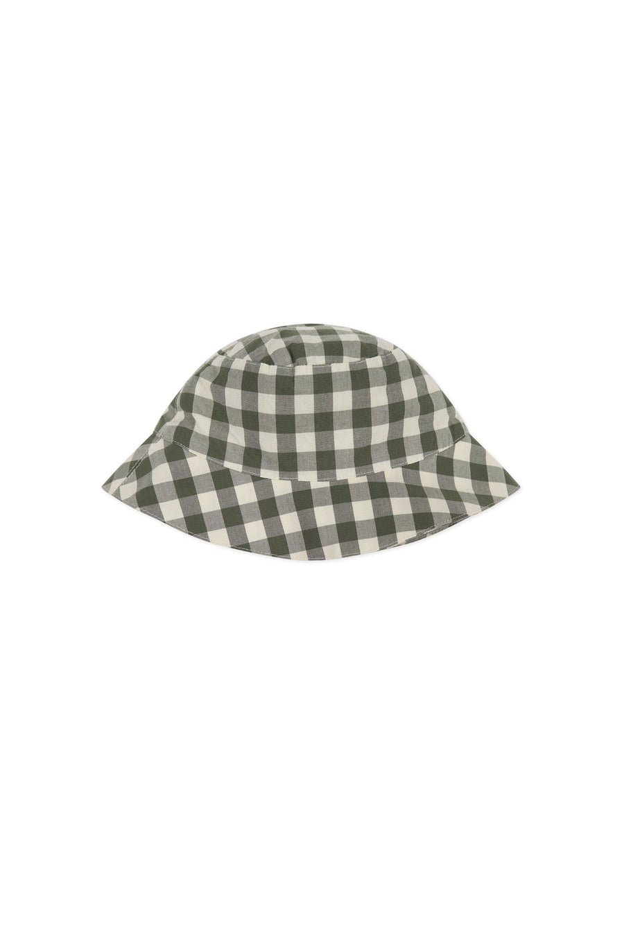 Organic Cotton Bucket Hat - Gingham Grape Leaf Childrens Hat from Jamie Kay Australia