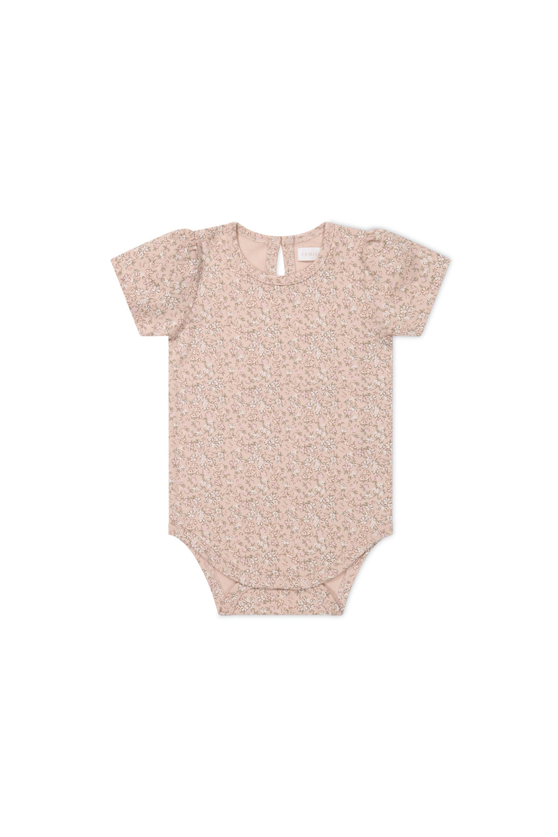 Organic Cotton Cap Sleeve Bodysuit - Amber Rose Childrens Bodysuit from Jamie Kay Australia