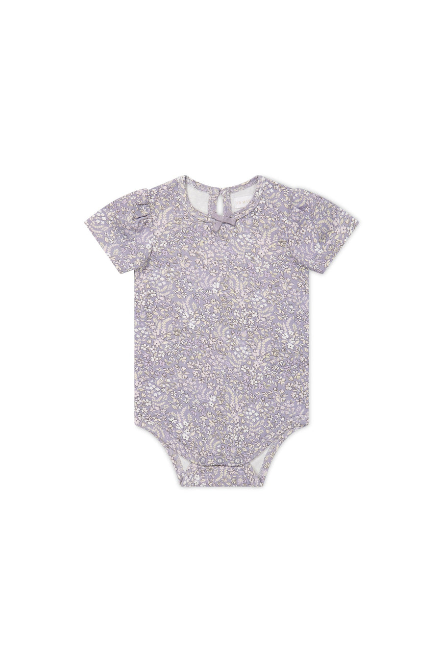 Organic Cotton Cap Sleeve Bodysuit - April Lilac Childrens Bodysuit from Jamie Kay Australia