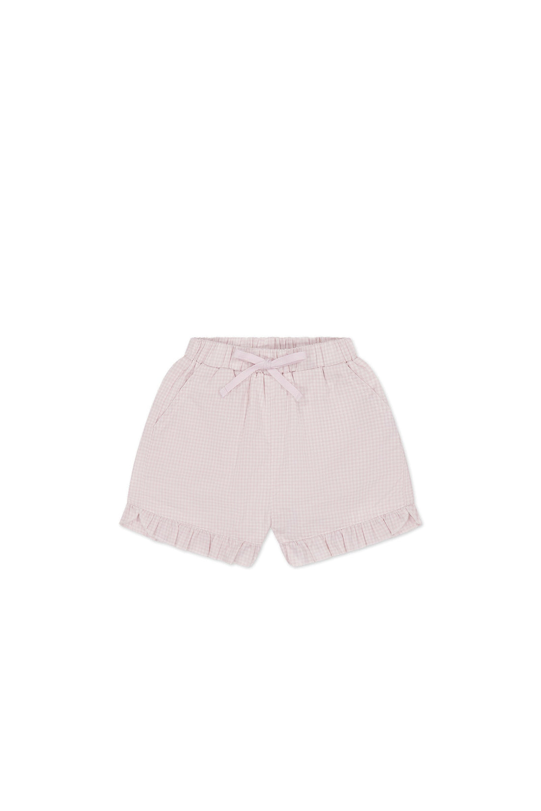 Organic Cotton Celine Short - Mini Woven Gingham Violet Childrens Short from Jamie Kay Australia