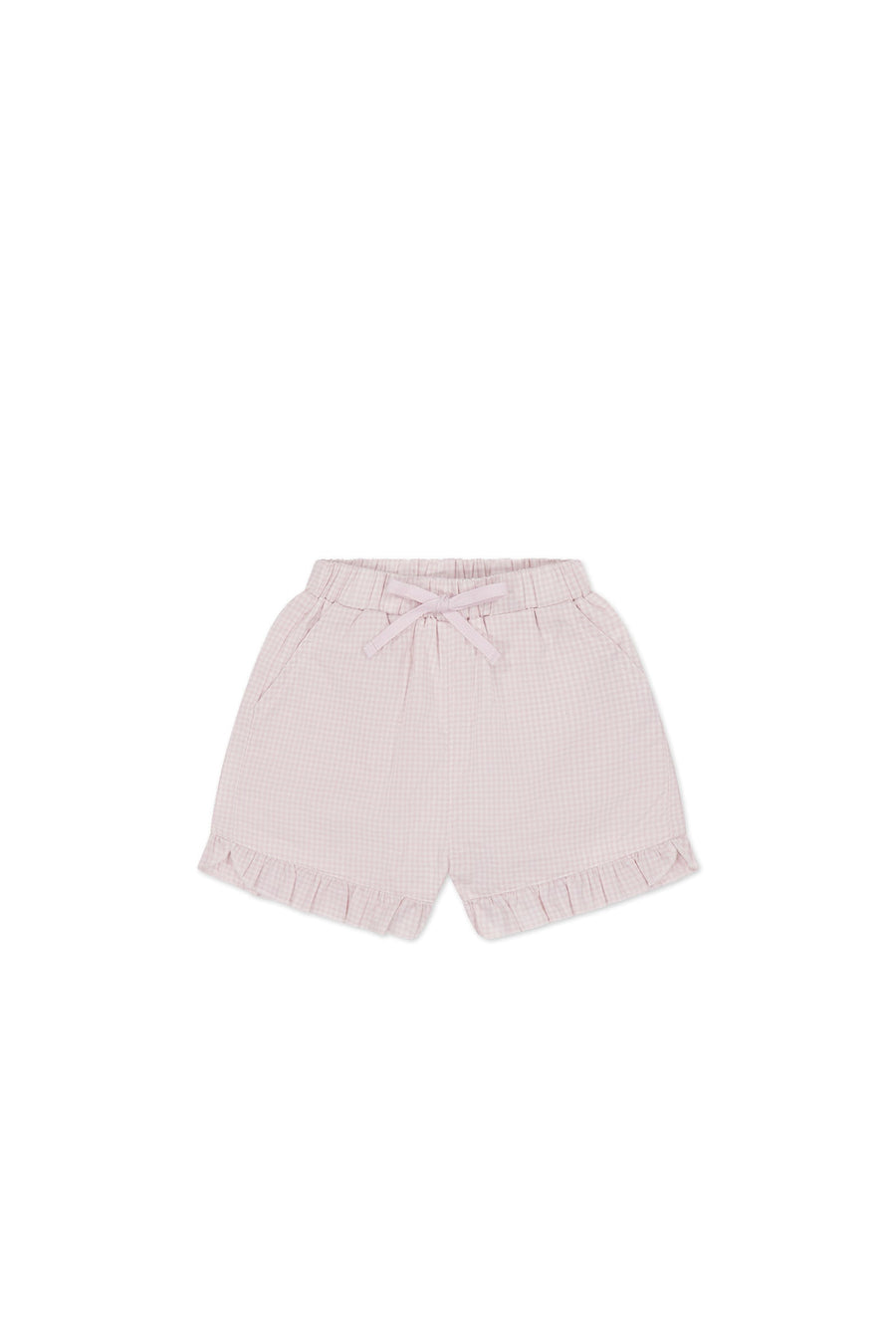 Organic Cotton Celine Short - Mini Woven Gingham Violet Childrens Short from Jamie Kay Australia