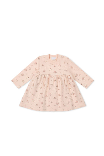 Organic Cotton Charlotte Dress - Petite Fleur Soft Peony Childrens Dress from Jamie Kay Australia