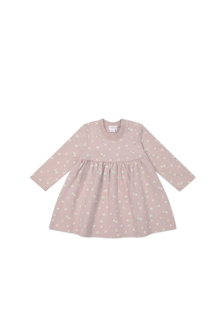 Organic Cotton Charlotte Dress - Simple Flowers Lilac Childrens Dress from Jamie Kay Australia