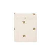 Organic Cotton Cot Sheet - Bobbie Bear Tofu Childrens Cot Sheet from Jamie Kay Australia