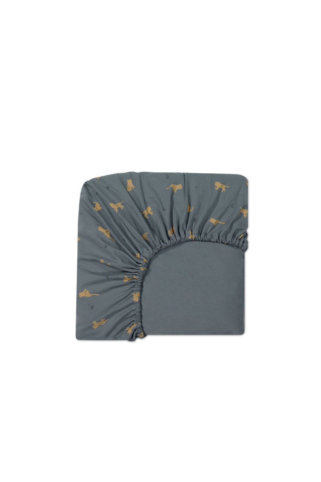 Organic Cotton Cot Sheet - Lenny Leopard Smoke Childrens Cot Sheet from Jamie Kay Australia