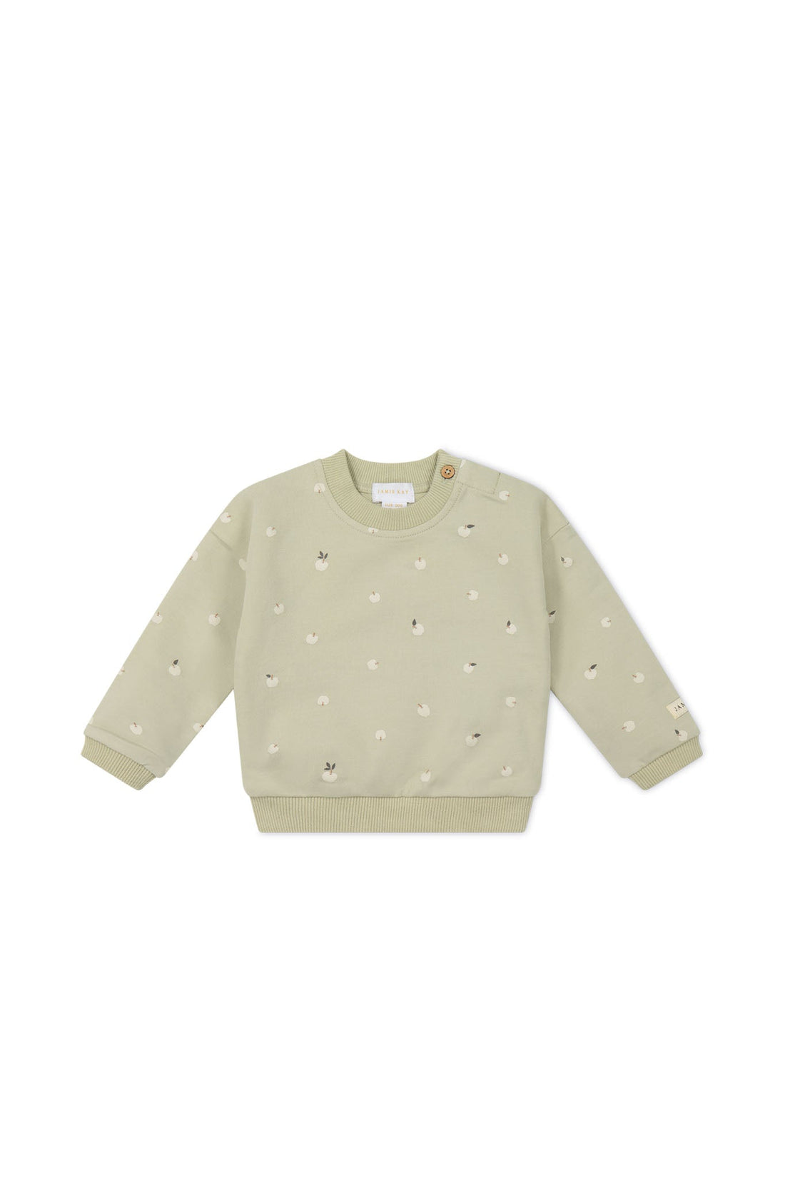 Organic Cotton Damien Sweatshirt - Fresh Apples Abbey Medium Childrens Sweatshirting from Jamie Kay Australia