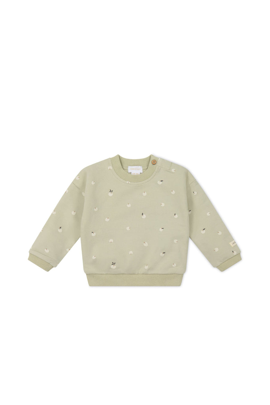 Organic Cotton Damien Sweatshirt - Fresh Apples Abbey Medium Childrens Sweatshirting from Jamie Kay Australia