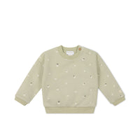 Organic Cotton Damien Sweatshirt - Fresh Apples Abbey Medium Childrens Sweatshirting from Jamie Kay Australia