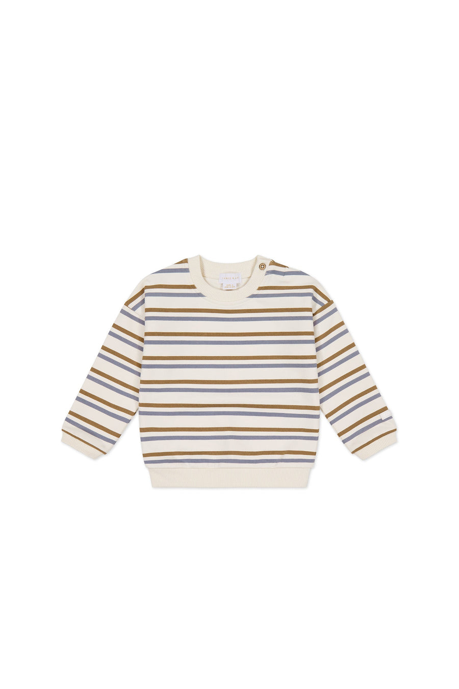 Organic Cotton Damien Sweatshirt - Hudson Stripe Tiger Childrens Top from Jamie Kay Australia